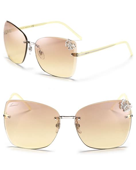 gucci sunglasses metal|gucci rimless sunglasses for women.